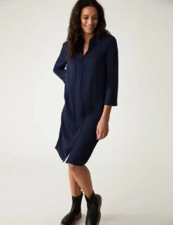 V-Neck Knee Length Shift Dress -Marksandspencer Sale Store SD 01 T69 1572 F0 X EC 1