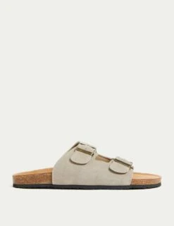 Suede Slip-On Sandals