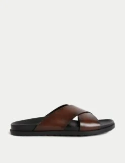 Leather Slip-On Sandals