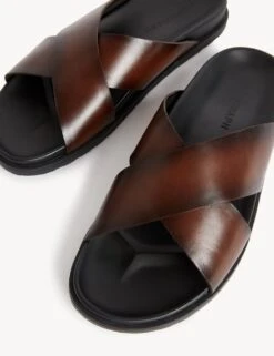 Leather Slip-On Sandals -Marksandspencer Sale Store SD 03 T03 2215 N0 X EC 1