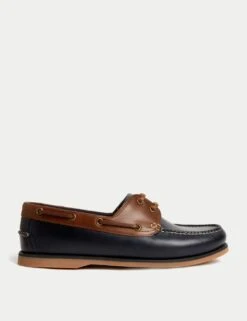 Wide Fit Leather Deck Shoes