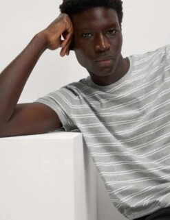 Pure Cotton Striped Pyjama Set -Marksandspencer Sale Store SD 03 T07 0003 T4 X EC 1