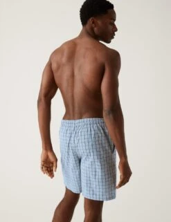 2pk Pure Cotton Checked Pyjama Shorts -Marksandspencer Sale Store SD 03 T07 0013 E4 X EC 2