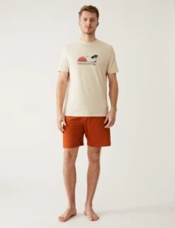 Pure Cotton Sunset Graphic Pyjama Set -Marksandspencer Sale Store SD 03 T07 0025 B4 X EC 1