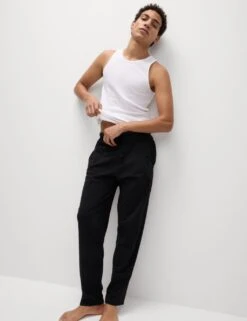 2pk Pure Cotton Pyjama Bottoms -Marksandspencer Sale Store SD 03 T07 0500 E4 X EC 2