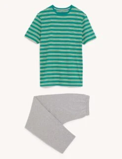 Pure Cotton Striped Pyjama Set -Marksandspencer Sale Store SD 03 T07 0520 J4 X EC 90