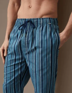 Cotton Rich Striped Pyjama Bottoms -Marksandspencer Sale Store SD 03 T07 1262A E4 X EC 1