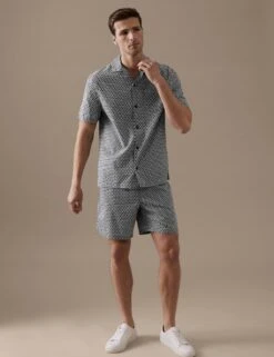 Cotton Rich A Print Pyjama Top -Marksandspencer Sale Store SD 03 T07 1270A Y4 X EC 2