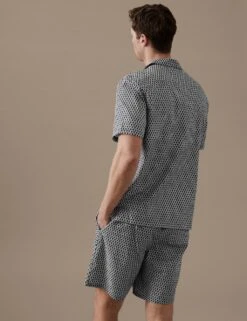 Cotton Rich A Print Pyjama Top -Marksandspencer Sale Store SD 03 T07 1270A Y4 X EC 3