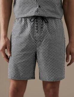 Cotton Rich A Print Pyjama Shorts -Marksandspencer Sale Store SD 03 T07 1271A Y4 X EC 1