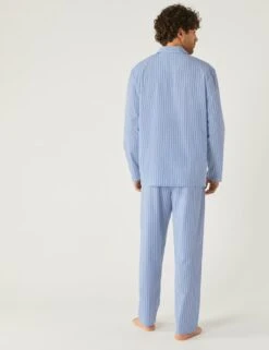 Cotton Blend Bengal Stripe Pyjama Set -Marksandspencer Sale Store SD 03 T07 1593 E4 X EC 3