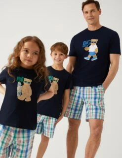 Pure Cotton Big Bear Graphic Pyjama Set -Marksandspencer Sale Store SD 03 T07 2187 F4 X EC 4