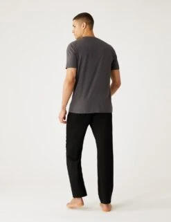 Cotton Rich Marl Effect Pyjama Set -Marksandspencer Sale Store SD 03 T07 3190 Y4 X EC 1