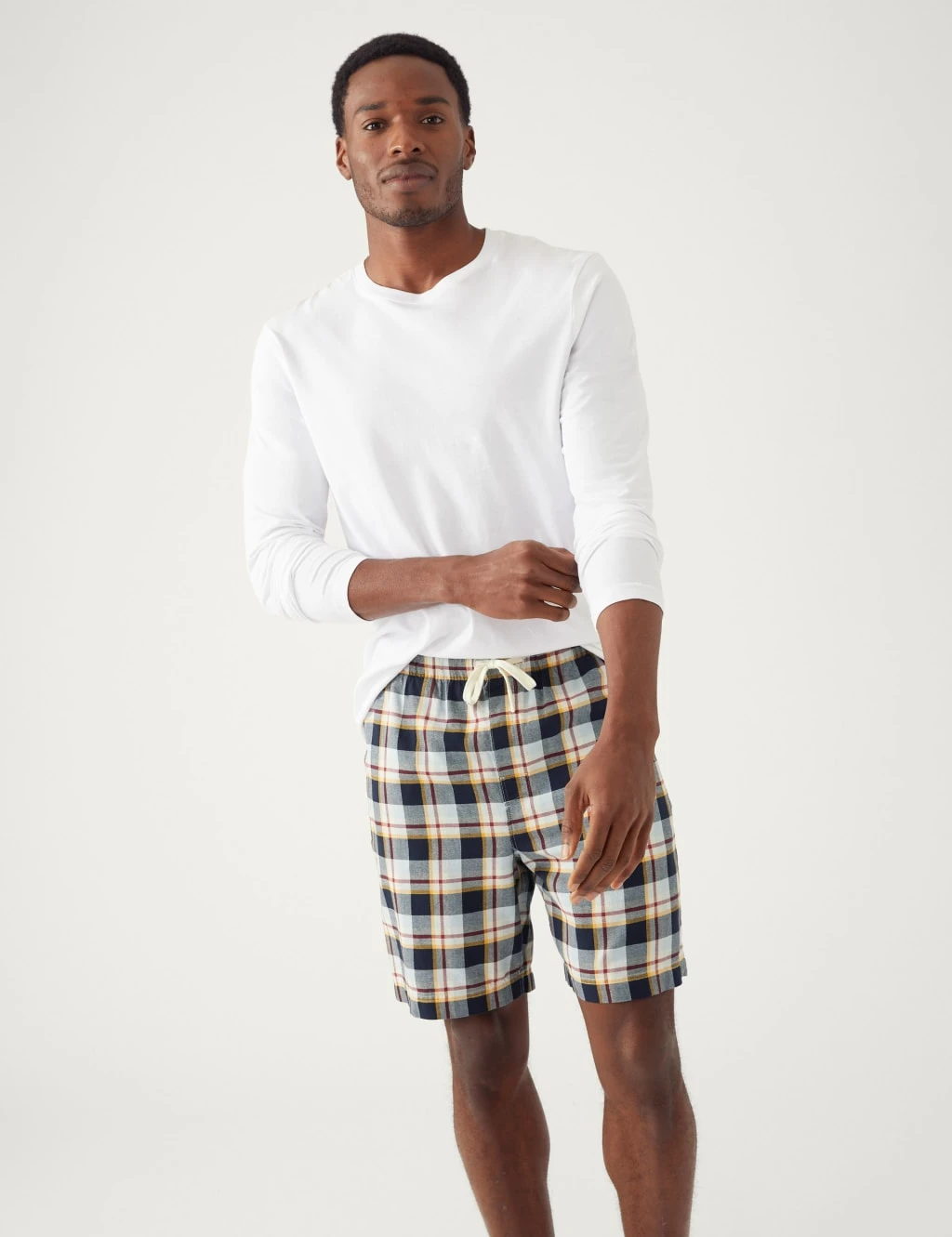 Pure Cotton Checked Loungewear Shorts 1 Pure Cotton Checked Loungewear Shorts