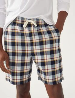 Pure Cotton Checked Loungewear Shorts 6 Pure Cotton Checked Loungewear Shorts -Marksandspencer Sale Store SD 03 T07 3407 F4 X EC 1