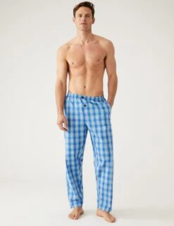 Pure Cotton Checked Pyjama Set -Marksandspencer Sale Store SD 03 T07 4744 E4 X EC 2