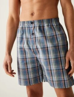 Pure Cotton Checked Pyjama Set 6 Pure Cotton Checked Pyjama Set -Marksandspencer Sale Store SD 03 T07 4821 E4 X EC 1