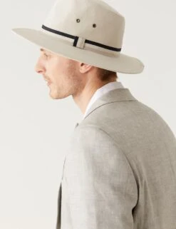 Linen Blend Broad Brim Ambassador Hat