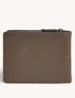 Leather Zip Bi-Fold Cardsafe™ Wallet -Marksandspencer Sale Store SD 03 T09 7212 NP X EC 1