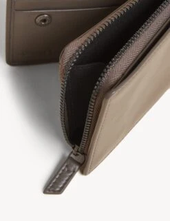 Leather Zip Bi-Fold Cardsafe™ Wallet -Marksandspencer Sale Store SD 03 T09 7212 NP X EC 3