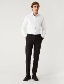 Slim Fit Pure Cotton Textured Shirt -Marksandspencer Sale Store SD 03 T11 0775S Z0 X EC 1