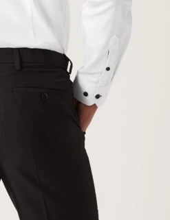 Slim Fit Pure Cotton Textured Shirt -Marksandspencer Sale Store SD 03 T11 0775S Z0 X EC 3