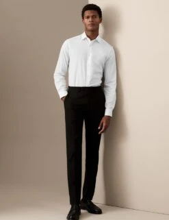 Slim Fit Easy Iron Cotton Rich Shirt -Marksandspencer Sale Store SD 03 T11 0776A Z0 X EC 1