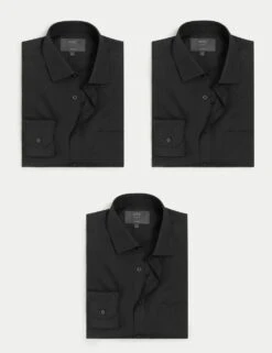 3pk Tailored Fit Long Sleeve Shirts