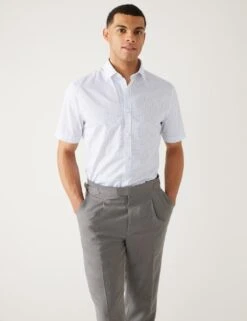 2pk Regular Fit Geometric Short Sleeve Shirts -Marksandspencer Sale Store SD 03 T11 2290 F4 X EC 2