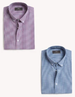 2pk Regular Fit Check Short Sleeve Shirts