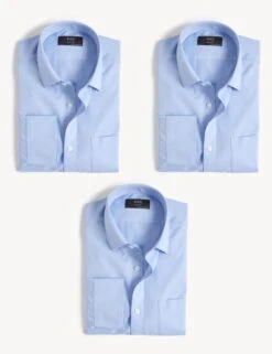 3pk Slim Fit Easy Iron Long Sleeve Shirts