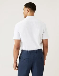 Regular Fit Cotton Rich Striped Shirt -Marksandspencer Sale Store SD 03 T11 6142 Z4 X EC 4