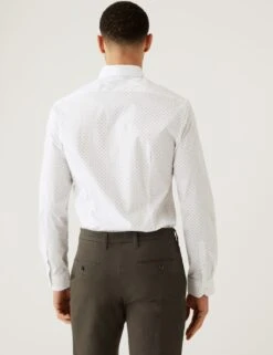 Slim Fit Cotton Rich Sun Ray Print Shirt 9 Slim Fit Cotton Rich Sun Ray Print Shirt -Marksandspencer Sale Store SD 03 T11 6158S Z4 X EC 3