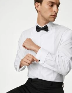 Tailored Fit Dinner Shirt With Bow Tie -Marksandspencer Sale Store SD 03 T11 7407T Z0 X EC 2