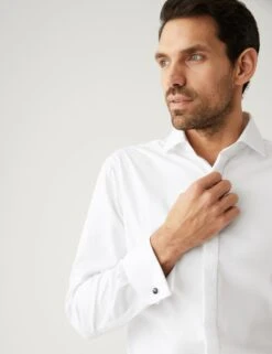Regular Fit Pure Cotton Dinner Shirt