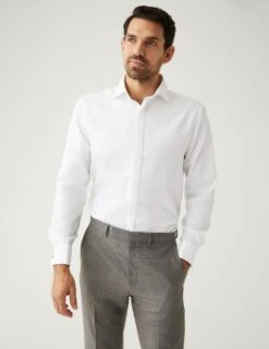 Regular Fit Pure Cotton Dinner Shirt -Marksandspencer Sale Store SD 03 T11 7500D Z0 X EC 1