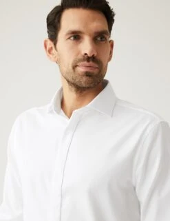 Regular Fit Pure Cotton Dinner Shirt -Marksandspencer Sale Store SD 03 T11 7500D Z0 X EC 3