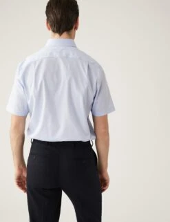 Regular Fit Pure Cotton Non Iron Striped Shirt -Marksandspencer Sale Store SD 03 T11 8730 E1 X EC 3