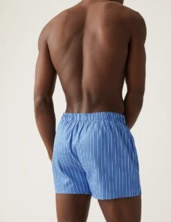 3pk Pure Cotton Striped Woven Boxers -Marksandspencer Sale Store SD 03 T14 3915 II X EC 1