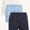 3pk Pure Cotton Bird Print Woven Boxers