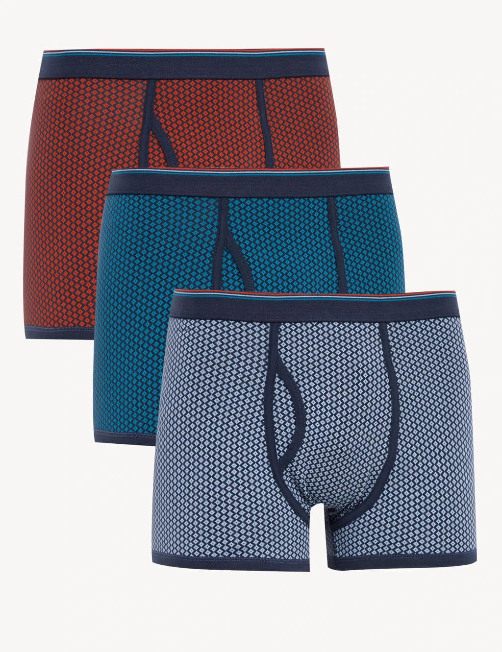 3pk Cotton Rich Cool & Fresh™ Diamond Trunks 1 3pk Cotton Rich Cool & Fresh™ Diamond Trunks