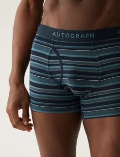 3pk Supima® Cotton Blend Striped Trunks -Marksandspencer Sale Store SD 03 T14 5352A H2 X EC 1