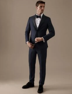 Tailored Fit Pure Wool Jacquard Suit Trousers -Marksandspencer Sale Store SD 03 T15 0305A F0 X EC 4