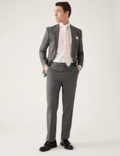 Slim Fit Sharkskin Suit Jacket With Stretch