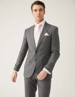 Slim Fit Sharkskin Suit Jacket With Stretch -Marksandspencer Sale Store SD 03 T15 1607F KU X EC 1