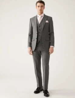 Slim Fit Sharkskin Suit Jacket With Stretch -Marksandspencer Sale Store SD 03 T15 1607F KU X EC 5