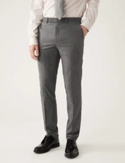 Regular Fit Sharkskin Stretch Suit Trousers -Marksandspencer Sale Store SD 03 T15 1608Y KU X EC 1