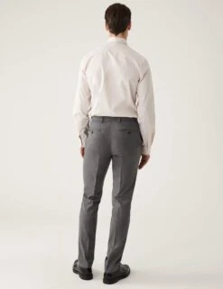 Regular Fit Sharkskin Stretch Suit Trousers -Marksandspencer Sale Store SD 03 T15 1608Y KU X EC 3