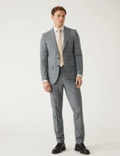 Slim Fit Prince Of Wales Check Suit Jacket -Marksandspencer Sale Store SD 03 T15 1831F T0 X EC 1
