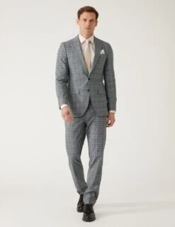 Slim Fit Prince Of Wales Check Suit Jacket -Marksandspencer Sale Store SD 03 T15 1831F T0 X EC 5